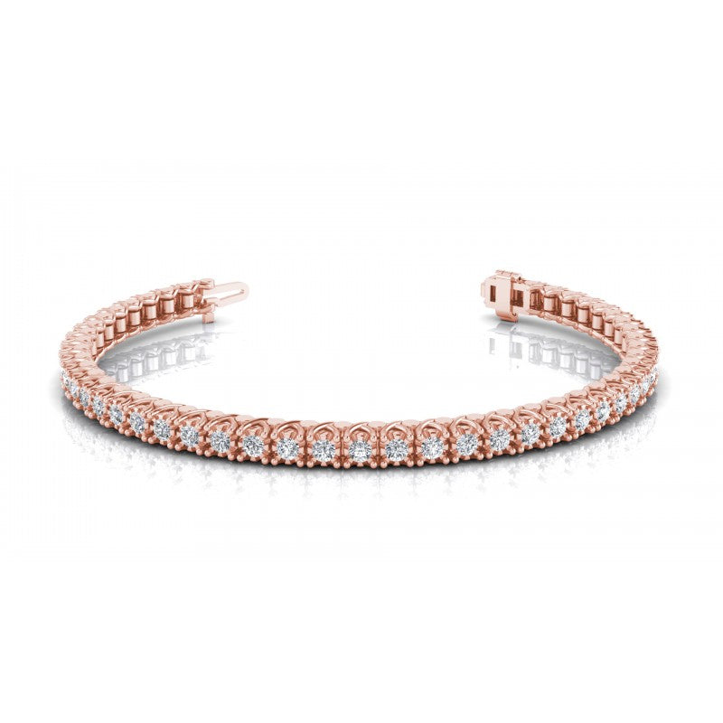 Round Cut Diamonds Tennis Bracelet in 18KT White Gold