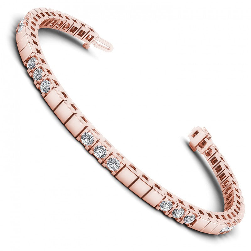 Round Cut Diamonds Tennis Bracelet in 18KT White Gold