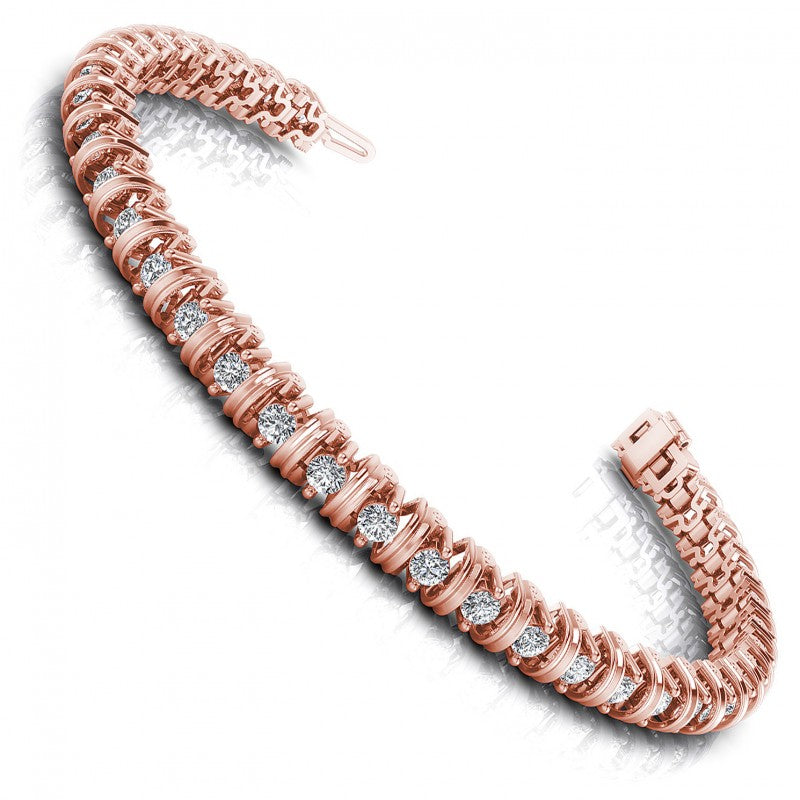 Round Cut Diamonds Tennis Bracelet in 18KT White Gold