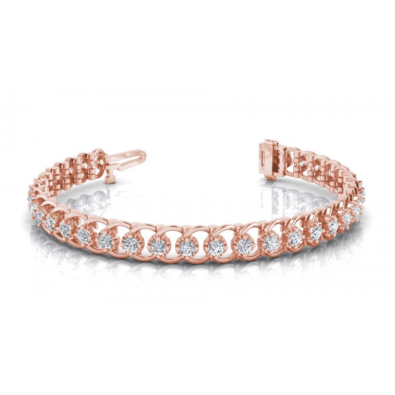 Round Cut Diamonds Tennis Bracelet in 18KT White Gold