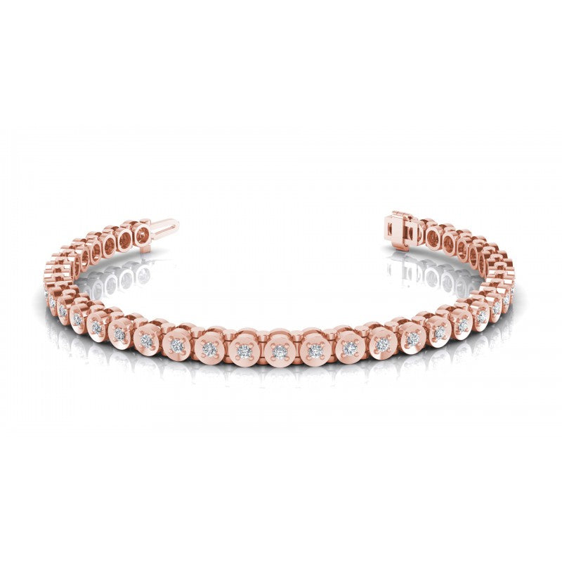 Round Cut Diamonds Tennis Bracelet in 18KT White Gold