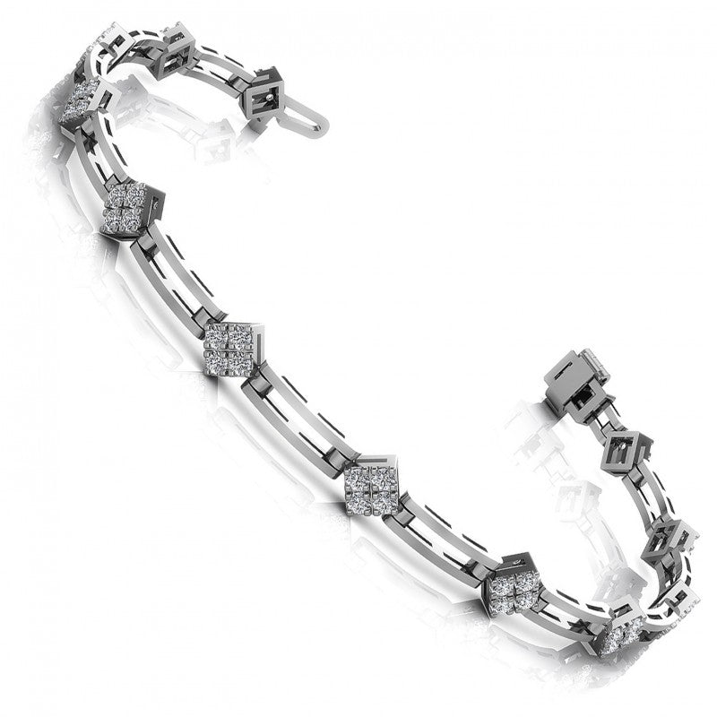 Precious Round Diamonds 1.00CT Designer Diamond Bracelet