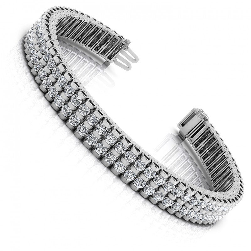 Round Cut Diamonds Designer Diamond Bracelet in 14KT White Gold