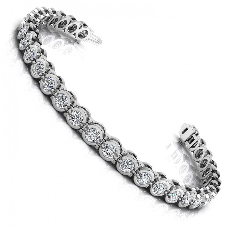 Round Cut Diamonds Tennis Bracelet in 14KT White Gold