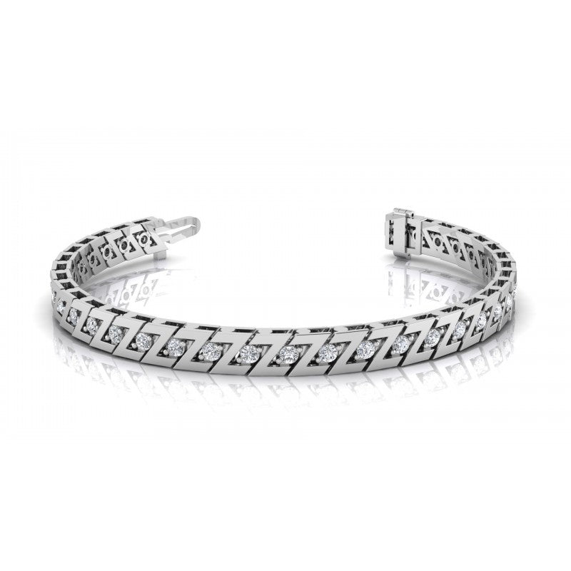 Round Cut Diamonds Tennis Bracelet in 14KT White Gold