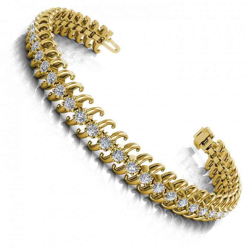 Round Cut Diamonds Tennis Bracelet in 14KT White Gold