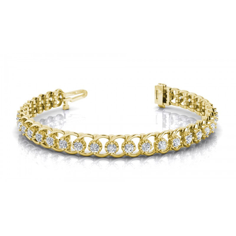 Round Cut Diamonds Tennis Bracelet in 14KT White Gold