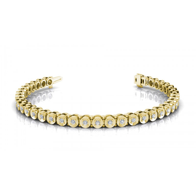 Round Cut Diamonds Tennis Bracelet in 14KT White Gold