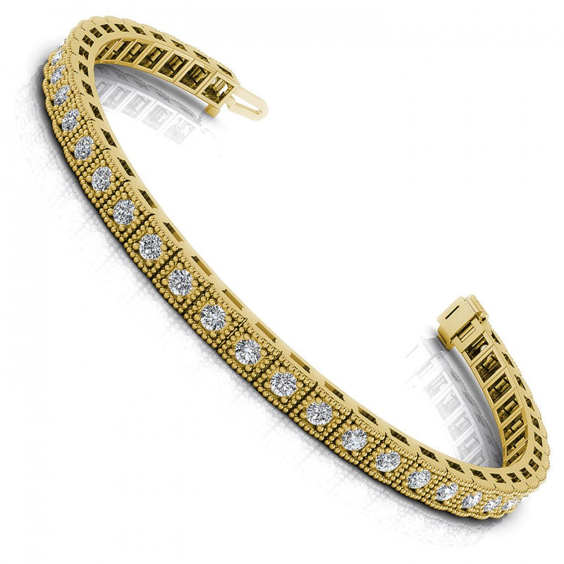 Round Diamonds 1.50CT Vintage Bracelet in 14KT White Gold