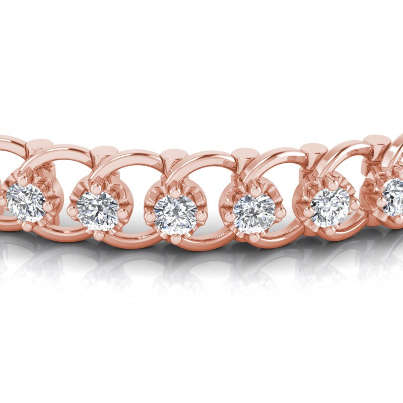 Round Cut Diamonds Tennis Bracelet in 18KT Yellow Gold