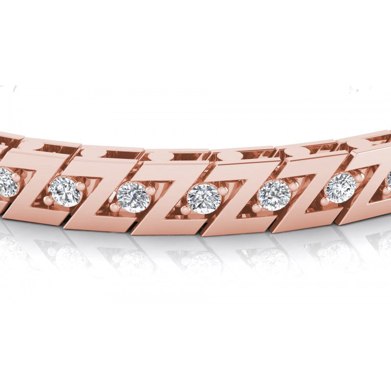 Round Cut Diamonds Tennis Bracelet in 18KT Yellow Gold