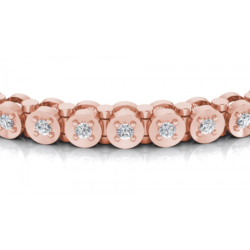 Round Cut Diamonds Tennis Bracelet in 18KT Yellow Gold