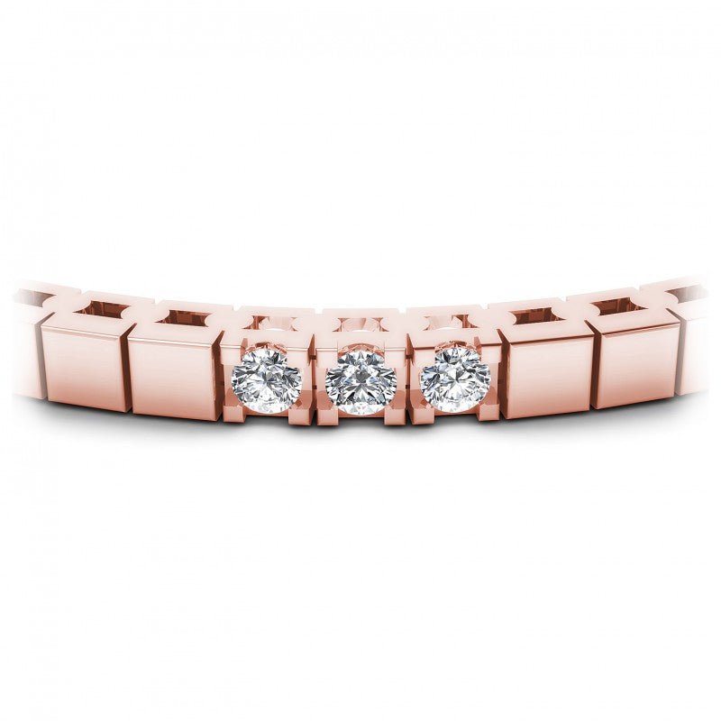 Round Cut Diamonds Tennis Bracelet in 18KT Yellow Gold