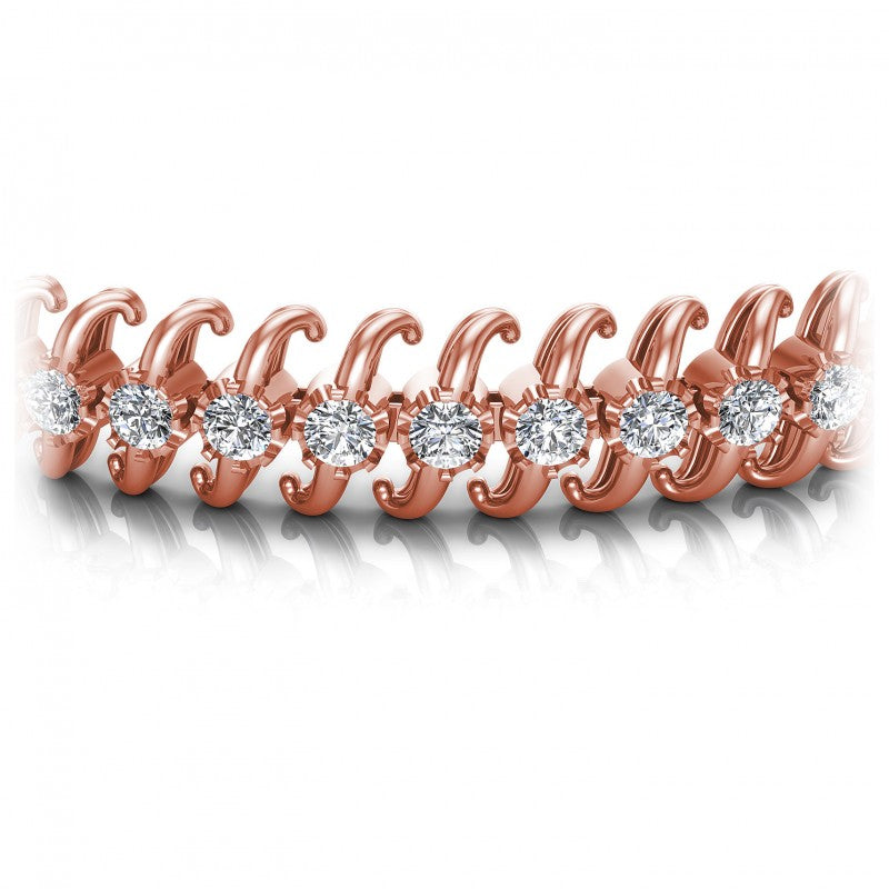 Round Cut Diamonds Tennis Bracelet in 18KT Yellow Gold