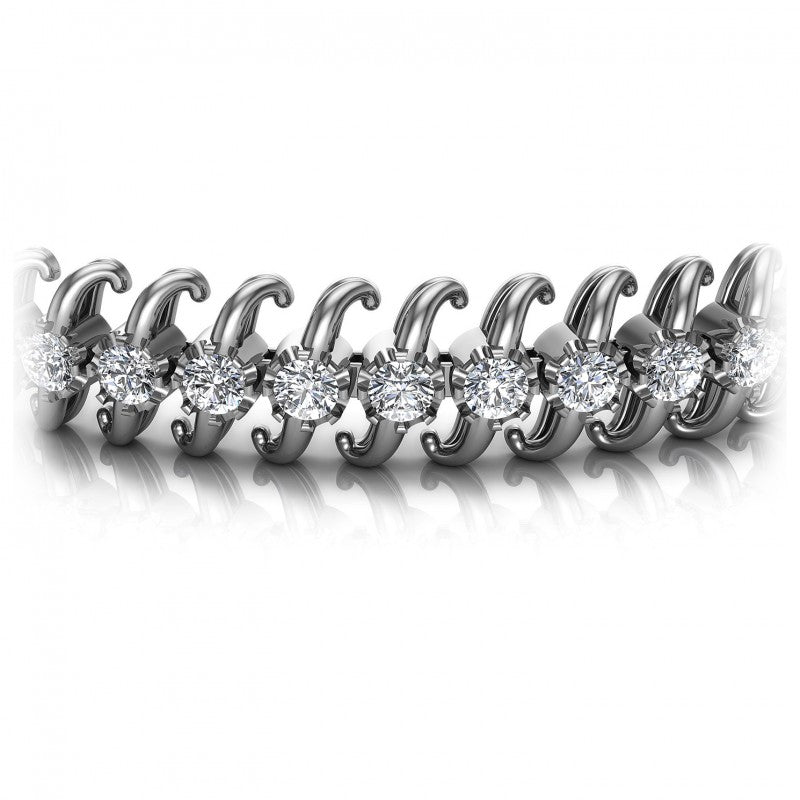 Round Cut Diamonds Tennis Bracelet in 14KT Yellow Gold