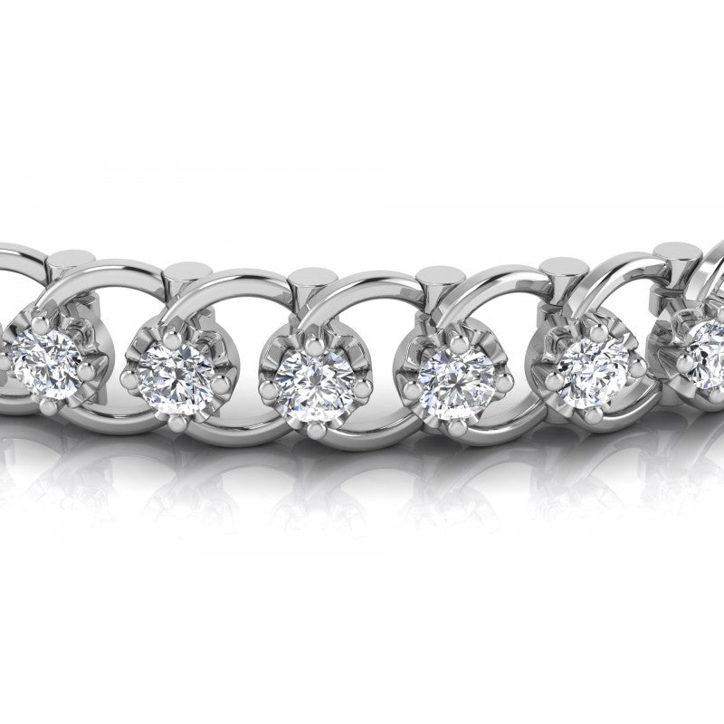 Round Cut Diamonds Tennis Bracelet in 14KT Yellow Gold
