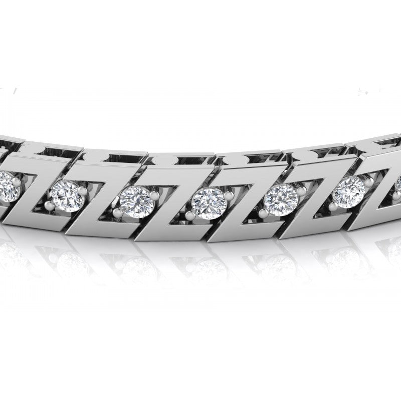 Round Cut Diamonds Tennis Bracelet in 14KT Yellow Gold
