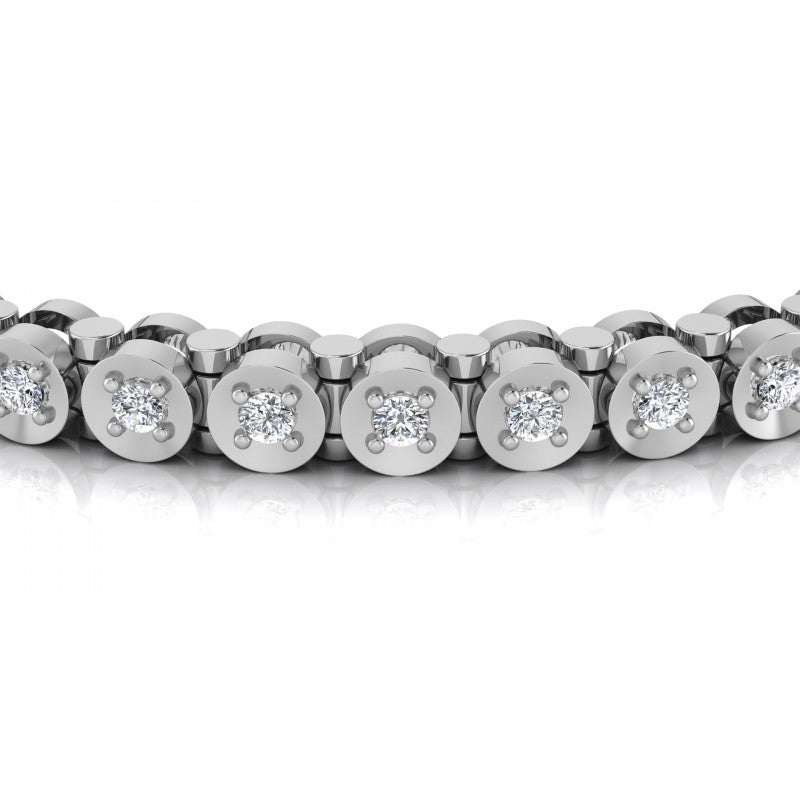 Round Cut Diamonds Tennis Bracelet in 14KT Yellow Gold