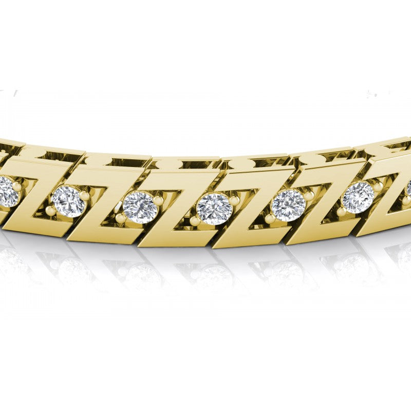 Round Cut Diamonds Tennis Bracelet in 14KT Yellow Gold