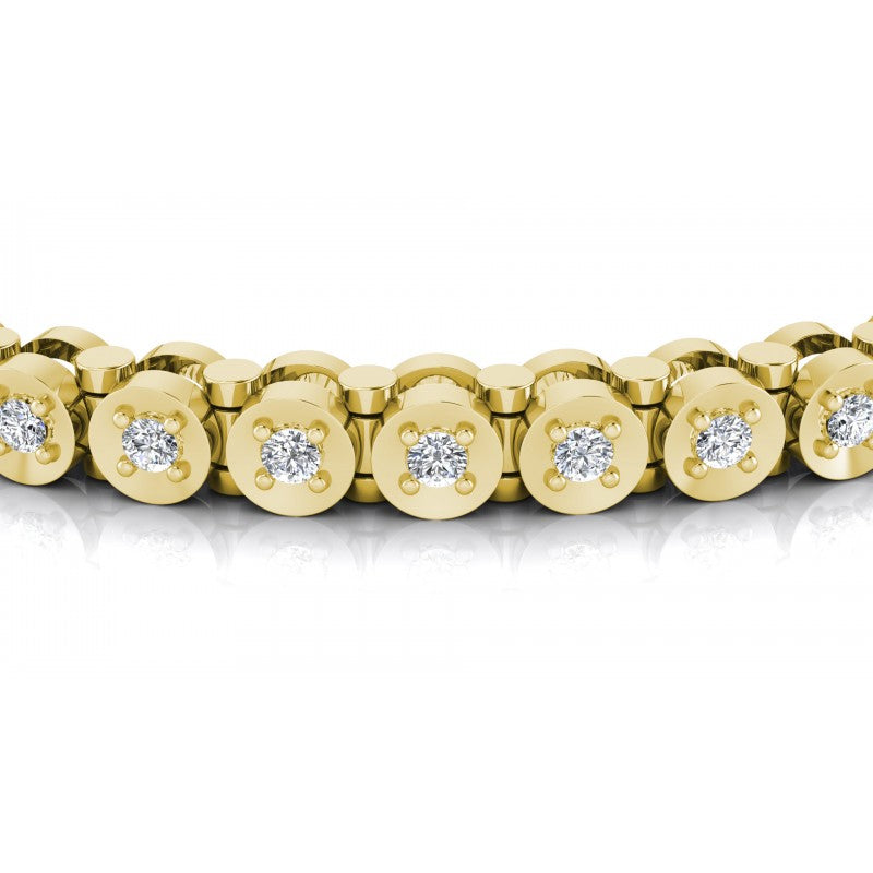 Round Cut Diamonds Tennis Bracelet in 14KT Yellow Gold