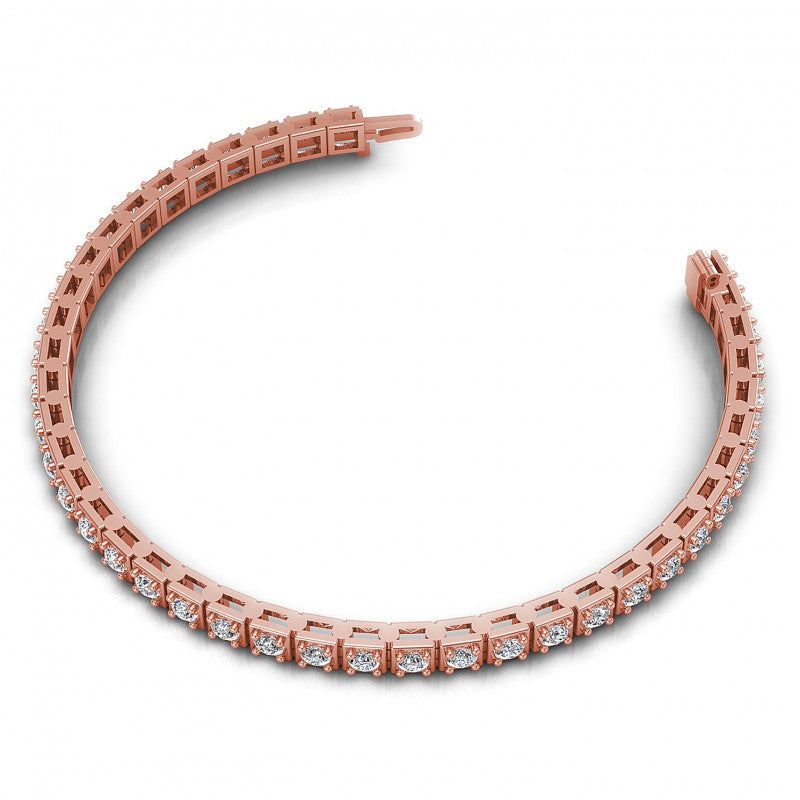 Round Diamonds 1.00CT Tennis Bracelet in 14KT Rose Gold