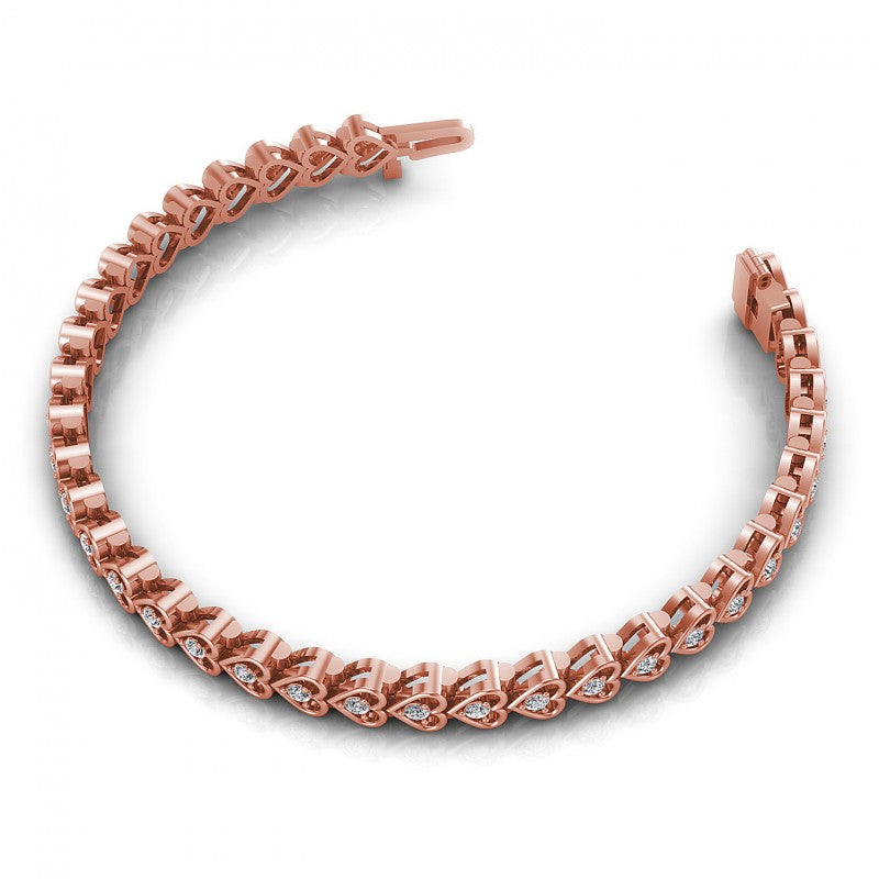 Round Diamonds 1.00CT Designer Diamond Bracelet in 18KT Rose Gold