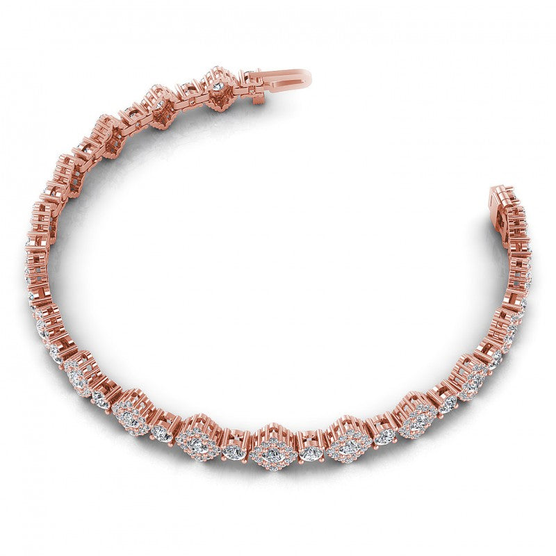 Round Diamonds 5.50CT Vintage Bracelet in 18KT Rose Gold