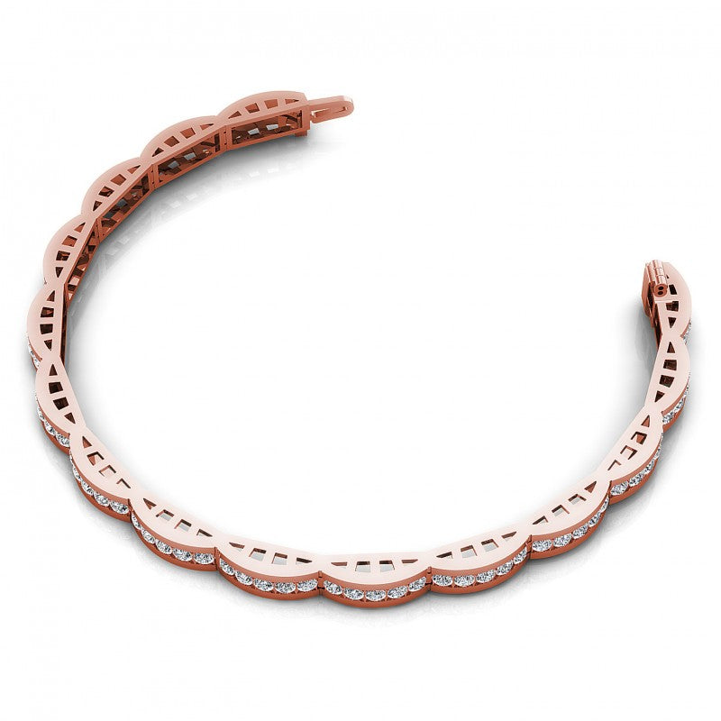 Round Diamonds 2.00CT Designer Diamond Bracelet in 18KT Rose Gold
