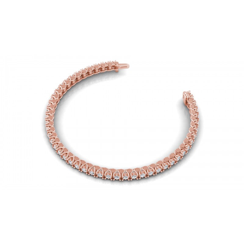 Round Cut Diamonds Tennis Bracelet in 18KT Rose Gold