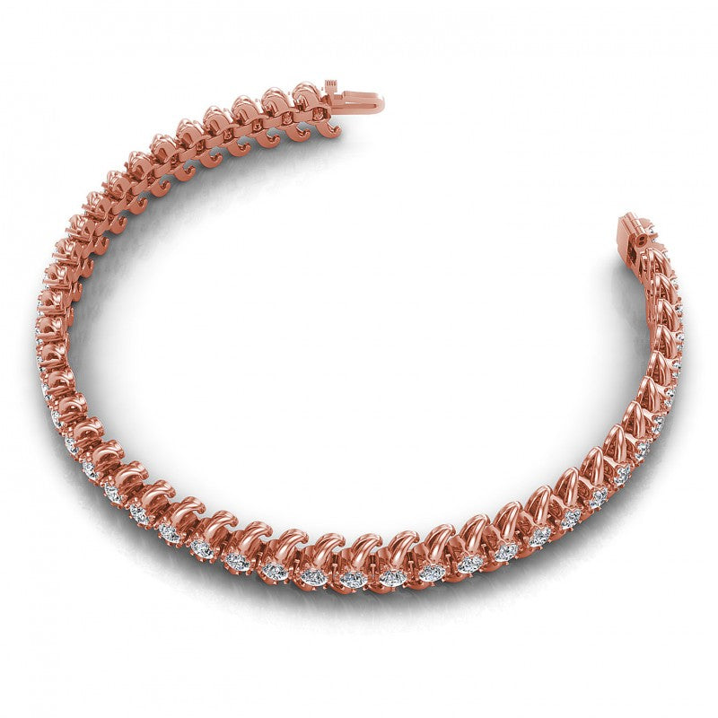 Round Cut Diamonds Tennis Bracelet in 18KT Rose Gold
