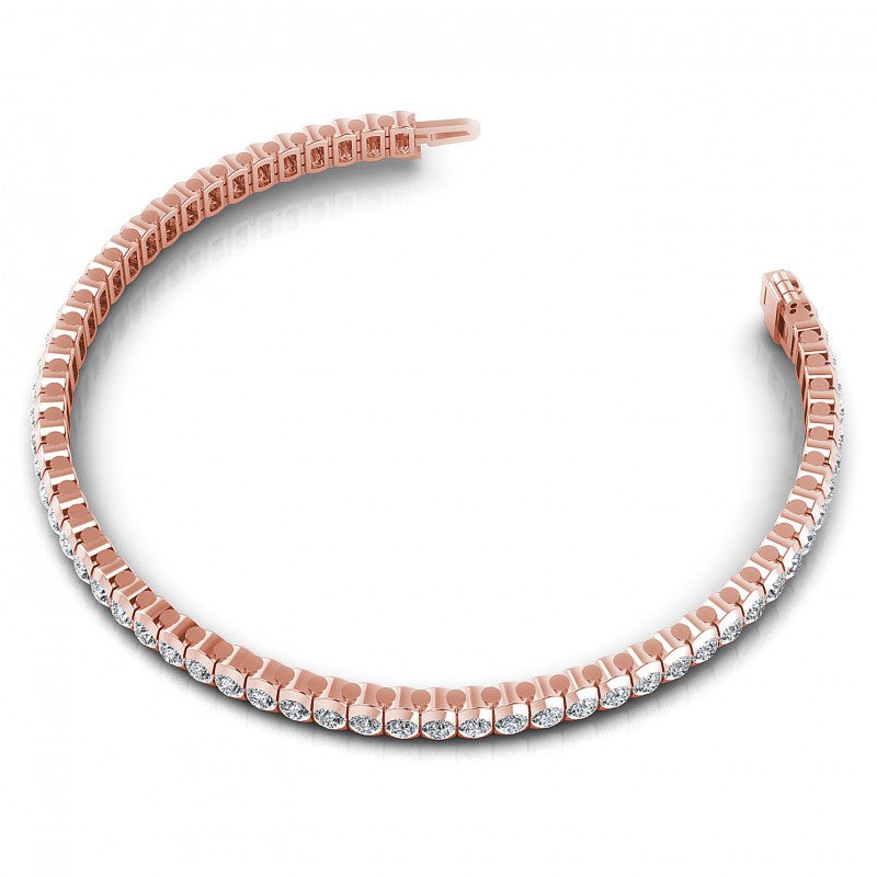 Round Cut Diamonds Tennis Bracelet in 18KT Rose Gold