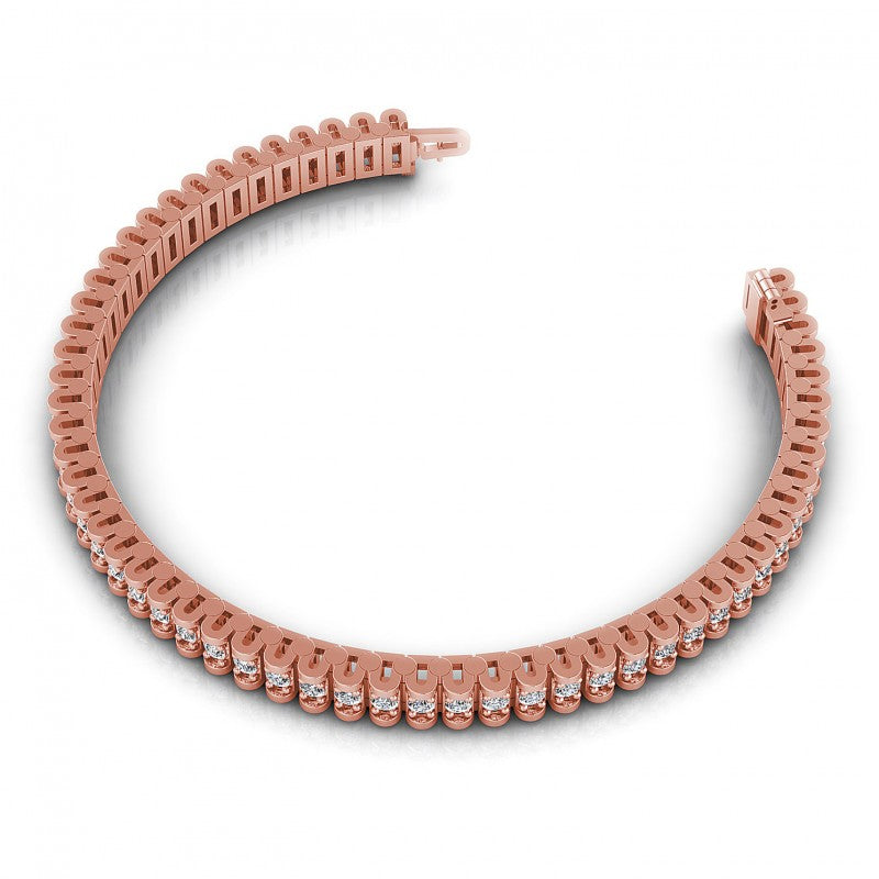 Round Cut Diamonds Designer Diamond Bracelet in 18KT Rose Gold