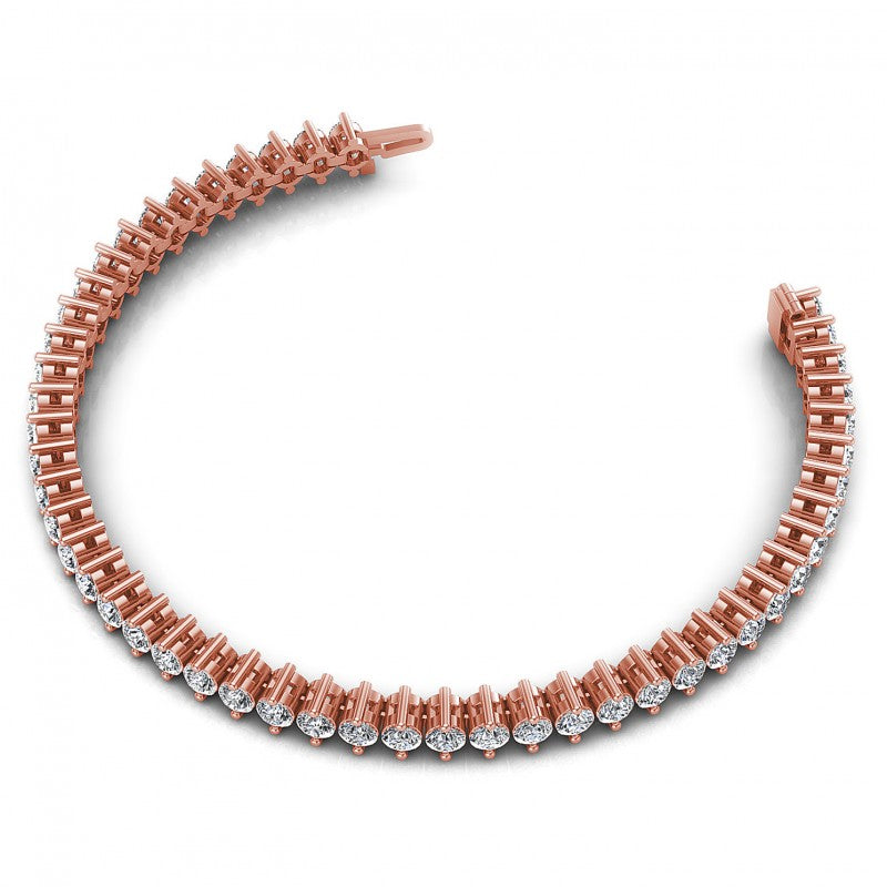 Round Cut Diamonds Tennis Bracelet in 18KT Rose Gold
