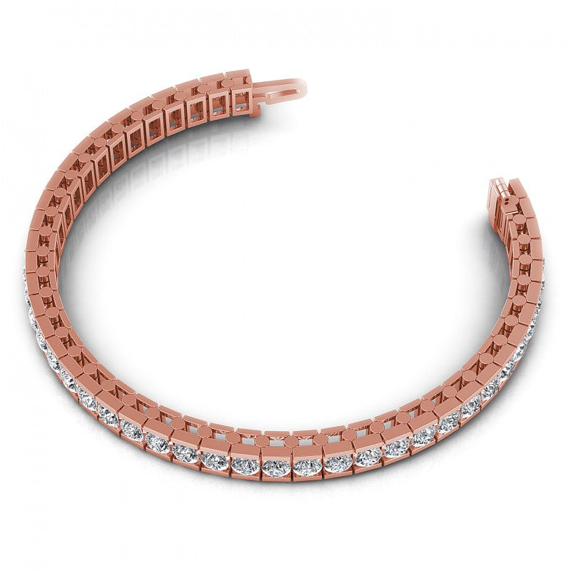 Round Cut Diamonds Tennis Bracelet in 18KT Rose Gold