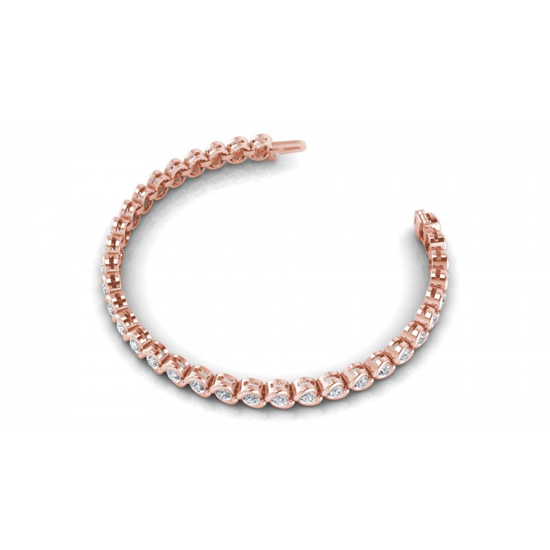 Round Cut Diamonds Tennis Bracelet in 18KT Rose Gold
