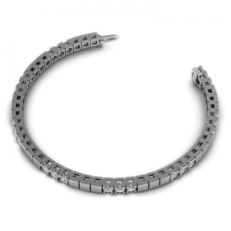 Round Cut Diamonds Tennis Bracelet in 14KT Rose Gold