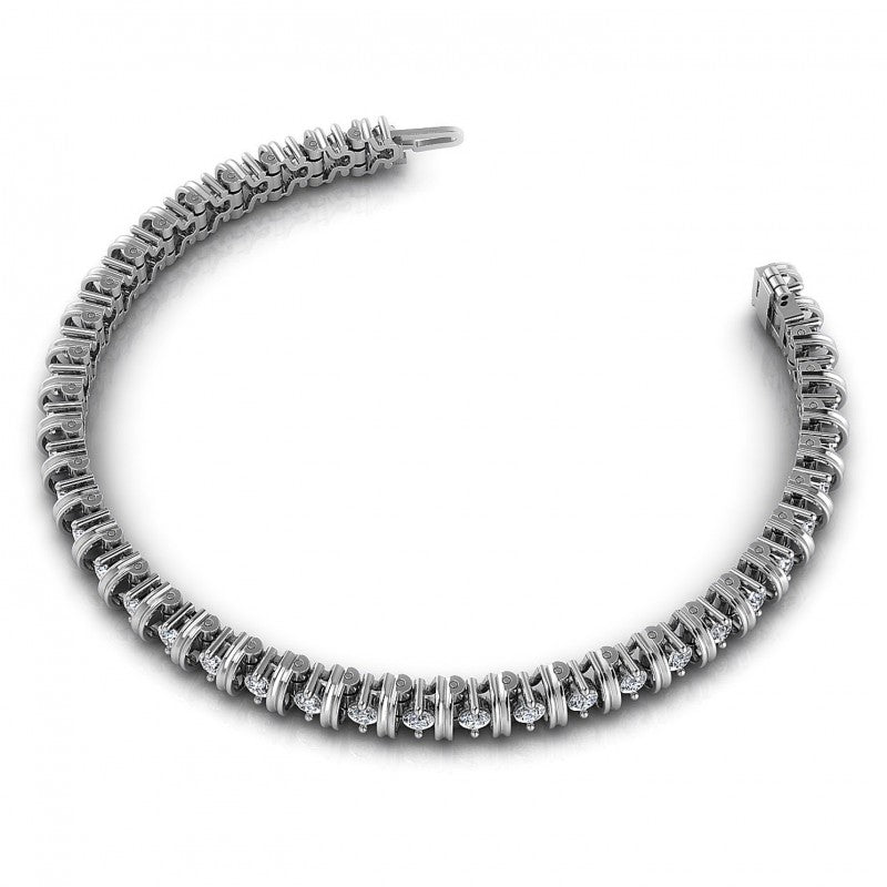 Round Cut Diamonds Tennis Bracelet in 14KT Rose Gold
