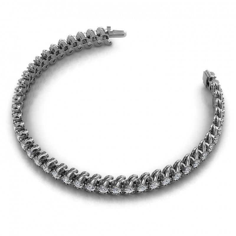 Round Cut Diamonds Tennis Bracelet in 14KT Rose Gold