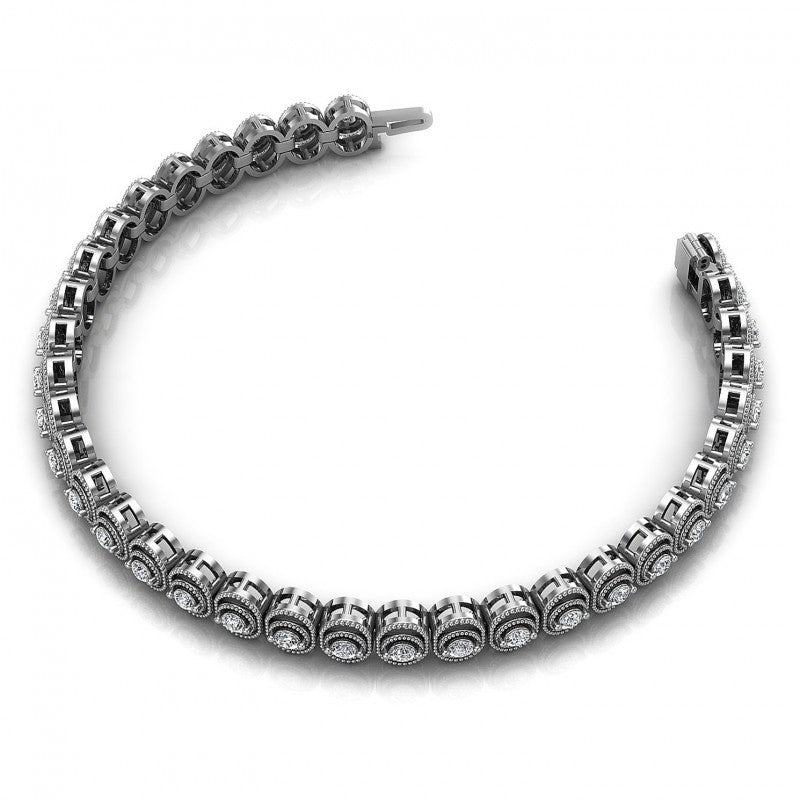 1.00CT Round Cut Diamonds Vintage Bracelet
