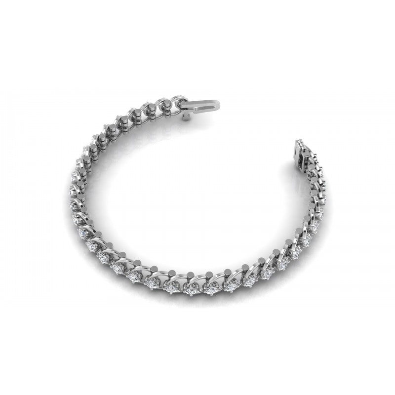 Round Cut Diamonds Tennis Bracelet in 14KT Rose Gold