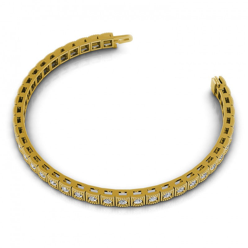 Round Diamonds 1.50CT Vintage Bracelet in 14KT Rose Gold