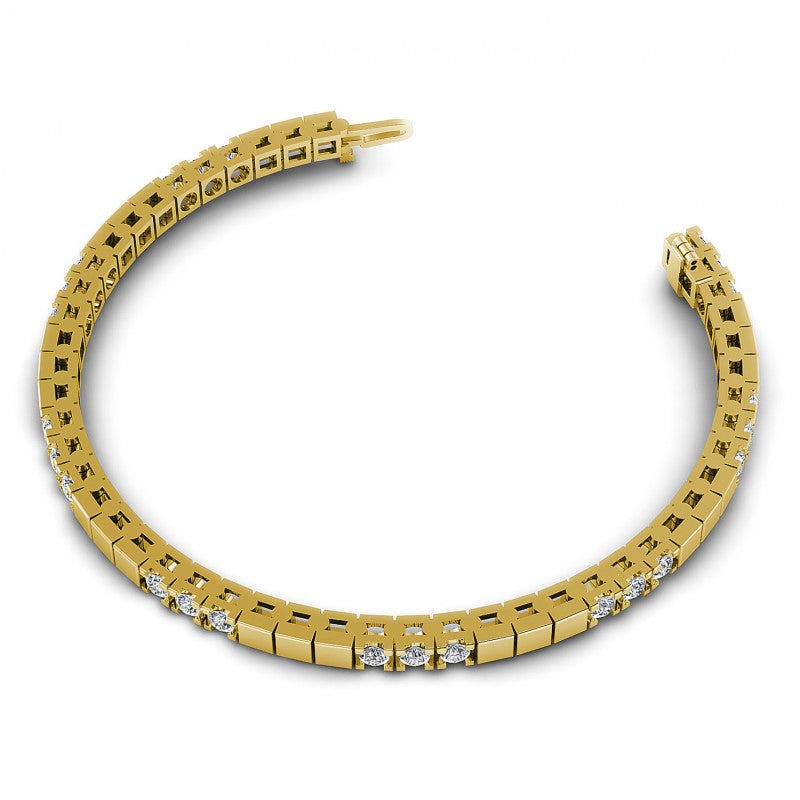 Round Cut Diamonds Tennis Bracelet in 14KT Rose Gold