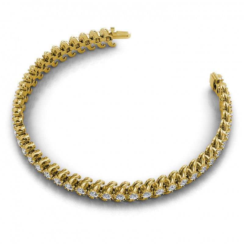 Round Cut Diamonds Tennis Bracelet in 14KT Rose Gold