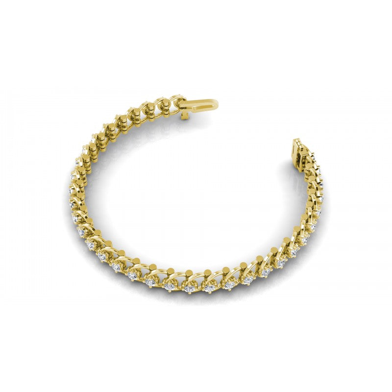 Round Cut Diamonds Tennis Bracelet in 14KT Rose Gold