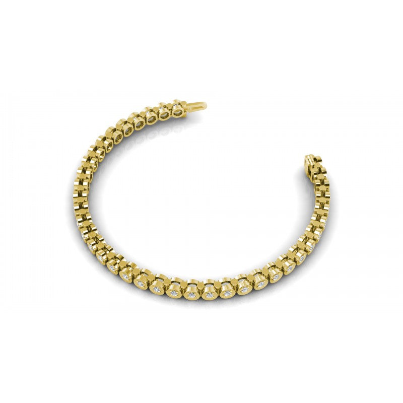 Round Cut Diamonds Tennis Bracelet in 14KT Rose Gold