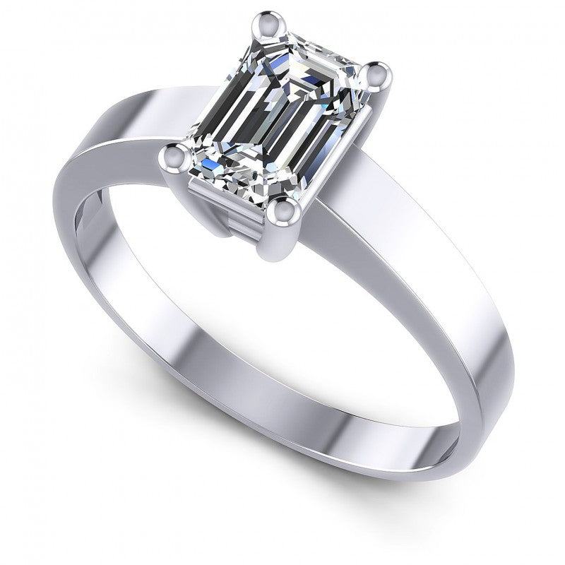 Emerald Diamonds 0.35CT Solitaire Ring in 14KT White Gold