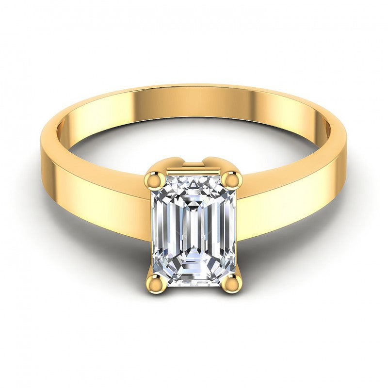 Emerald Diamonds 0.35CT Solitaire Ring in 14KT Yellow Gold
