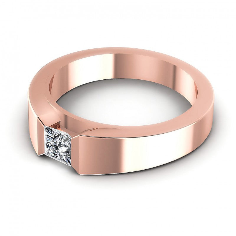 Princess Diamonds 0.35CT Solitaire Ring in 18KT Rose Gold