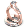 Round And Pear Cut Diamonds Bridal Set in 18KT Rose Gold