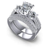 Pear And Round Cut Diamonds Bridal Set in 14KT White Gold